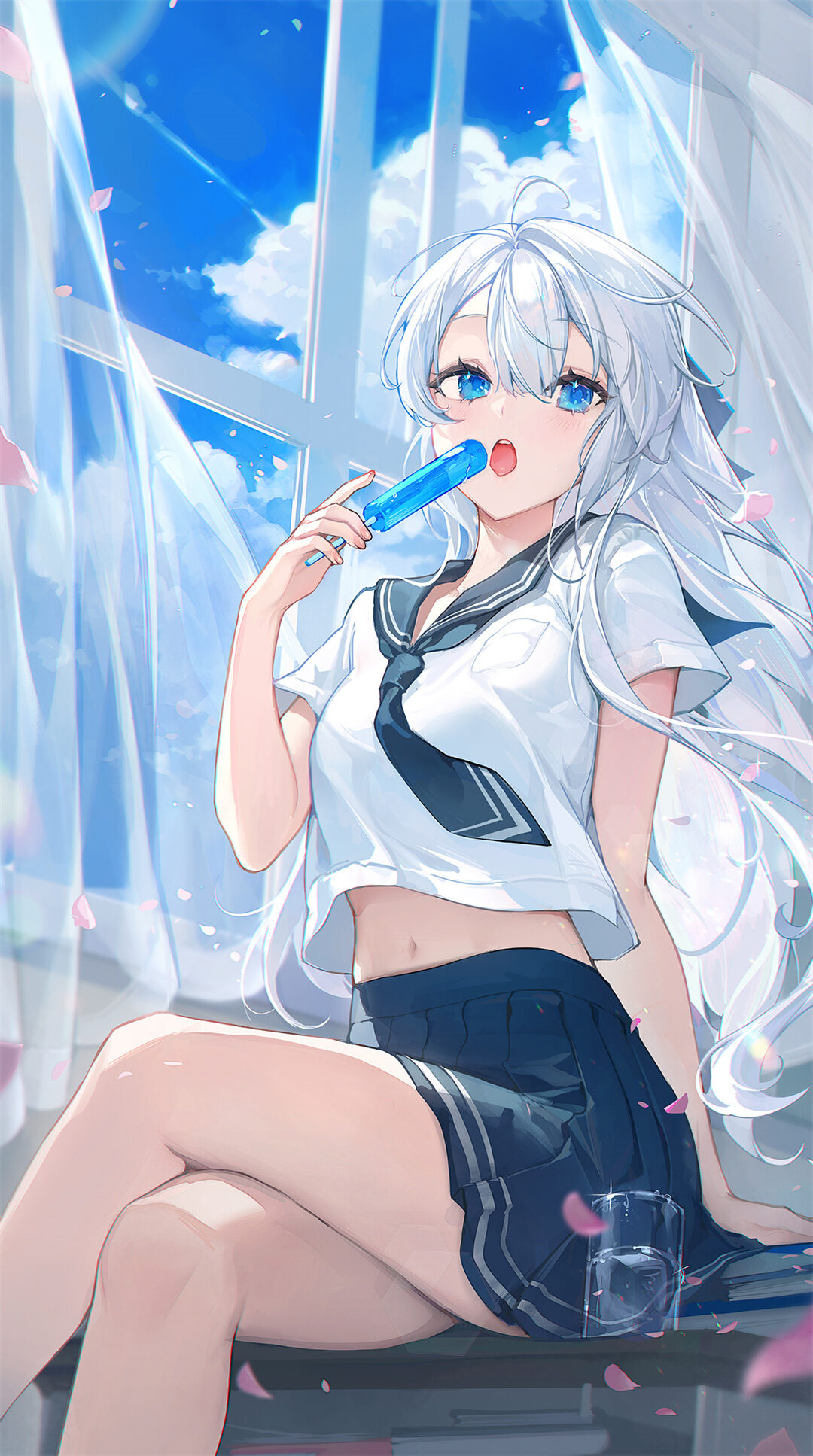 炎热夏日 来根雪糕吧 JK少女 韩国画师ttosom的插画作品