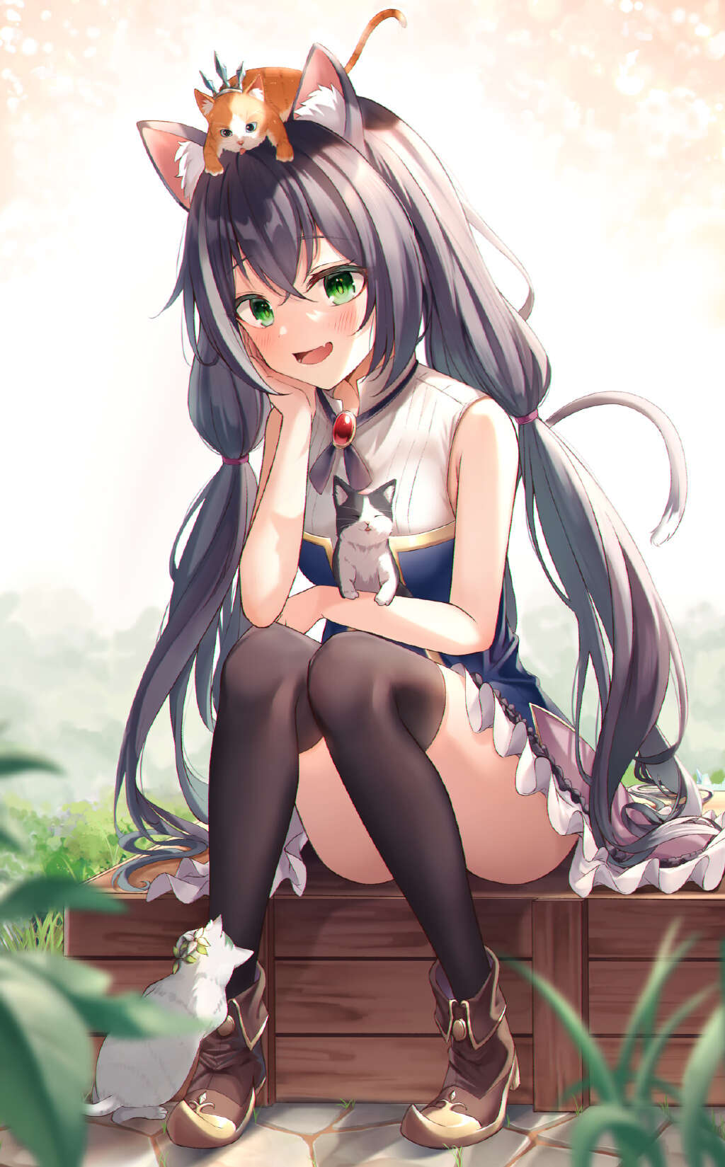 MIKU 小黄毛 白色连衣裙 日本画师Sira的插画作品推荐