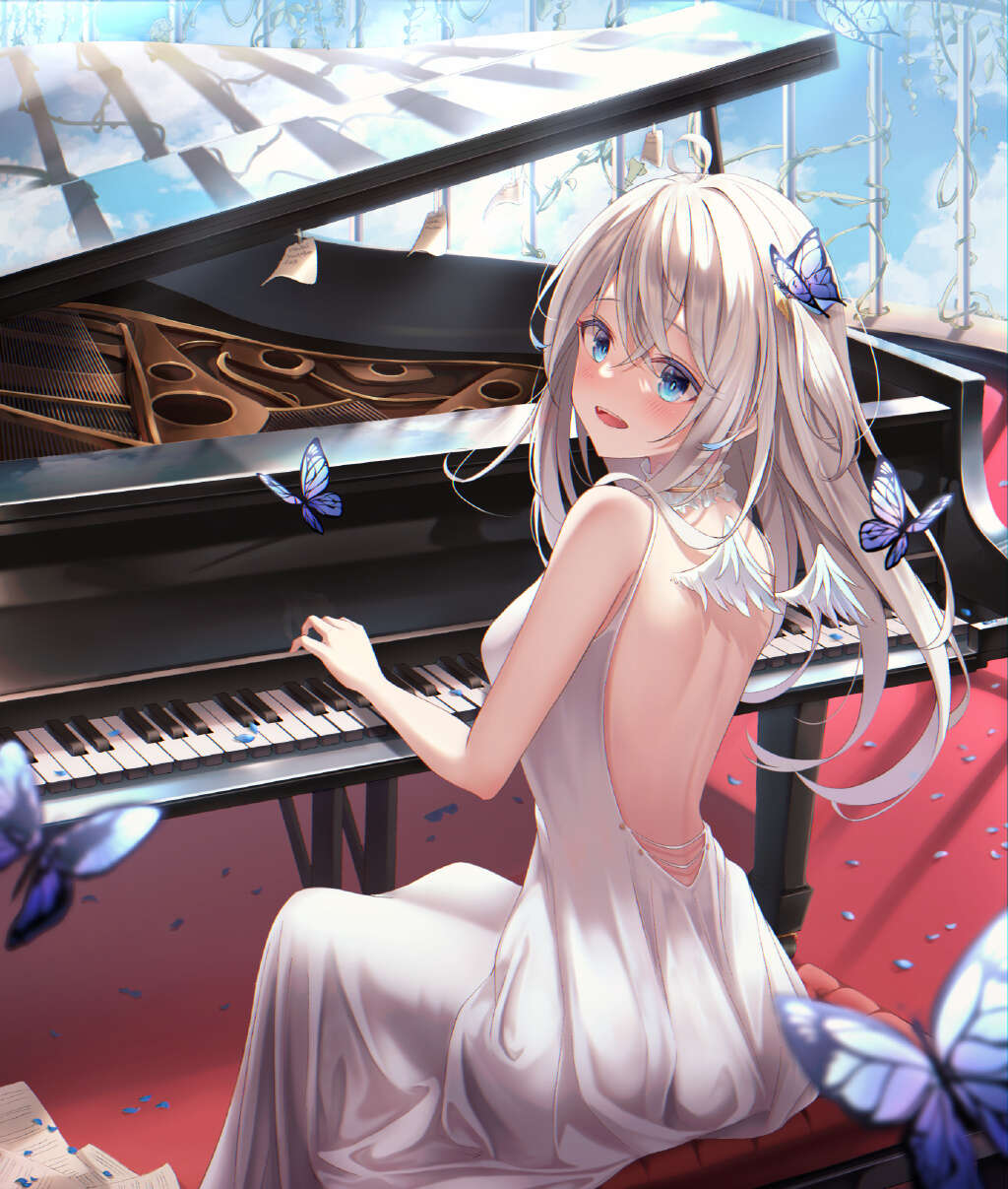 MIKU 小黄毛 白色连衣裙 日本画师Sira的插画作品推荐