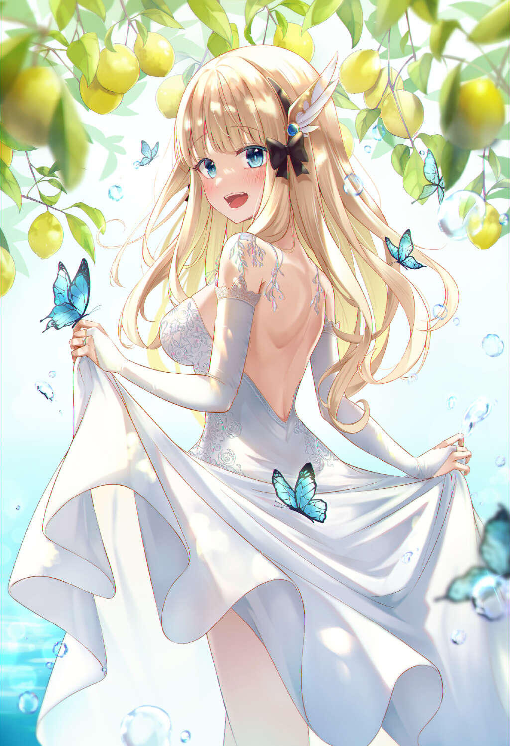 MIKU 小黄毛 白色连衣裙 日本画师Sira的插画作品推荐