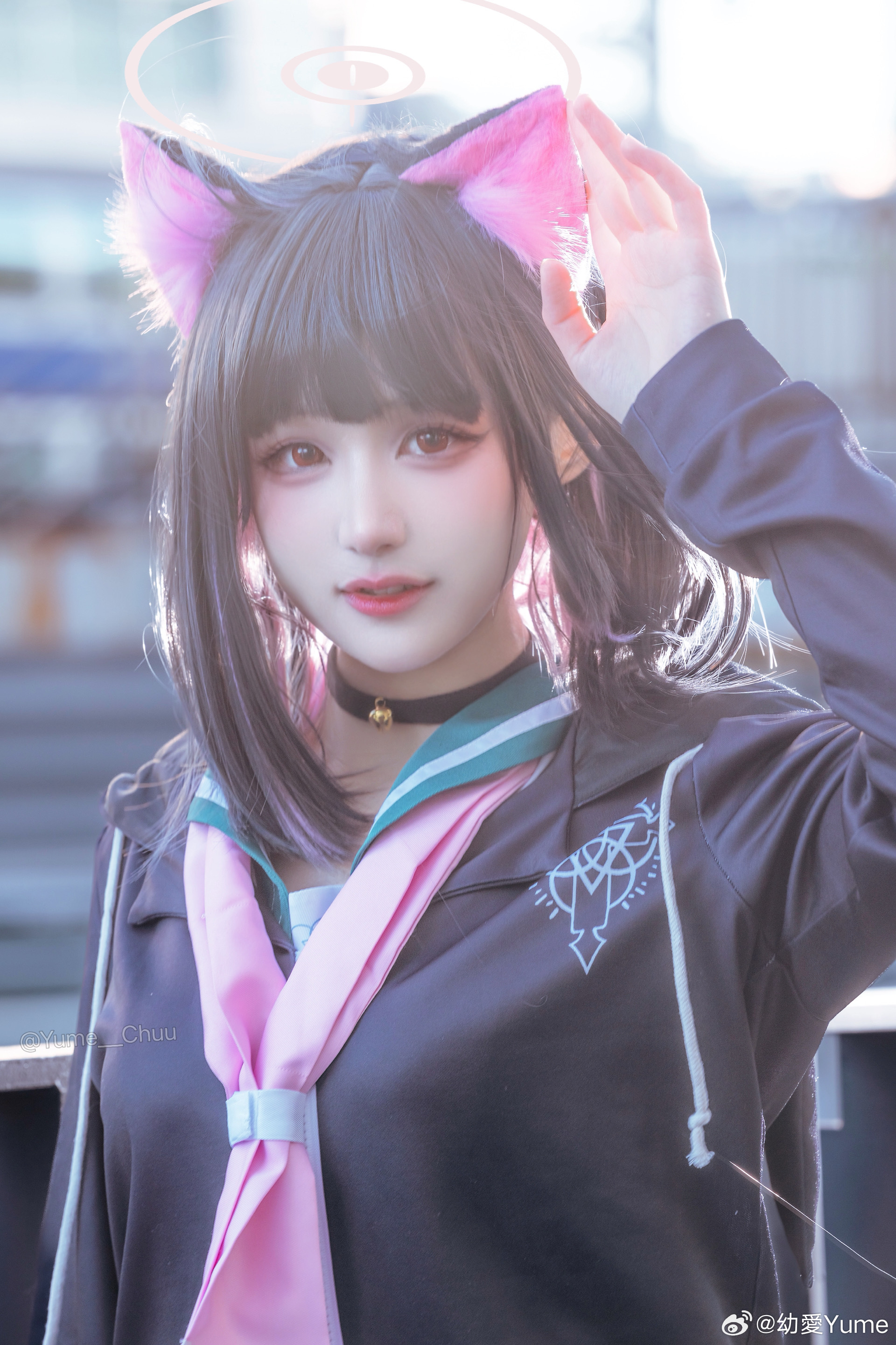 老师，到这里来！ 在秋叶原拍了杏山和纱