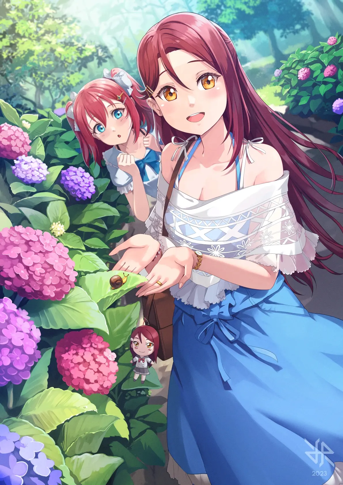 为雨景增色/绣球花插画特辑