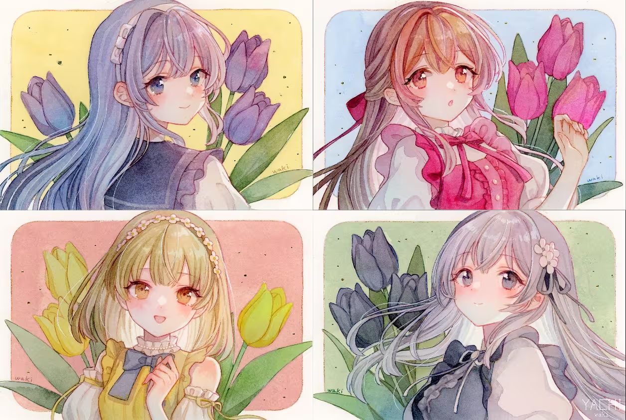 灌注思念 -郁金香插画特辑