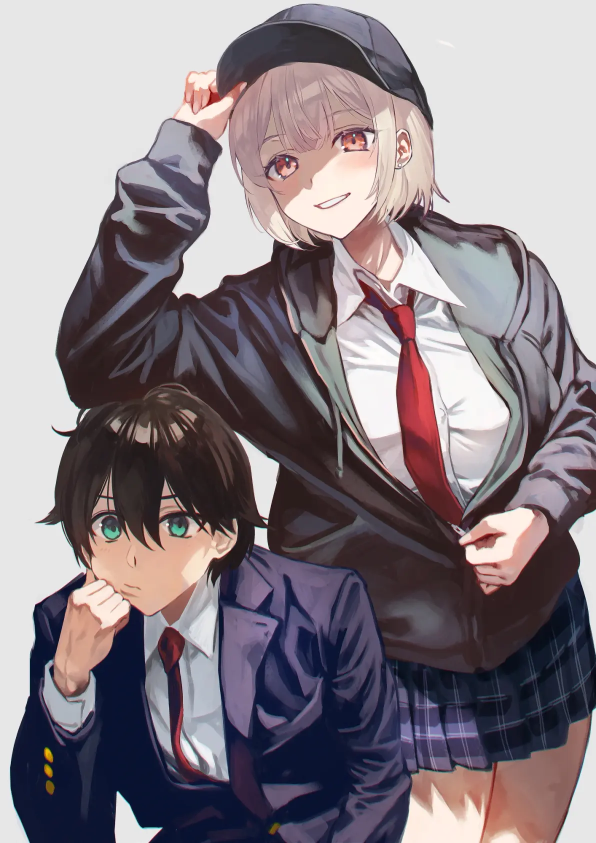 轻松休闲♡ – 校服×开衫卫衣女子插画特辑