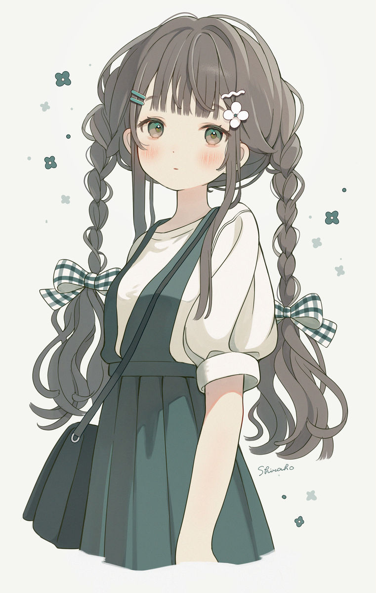 清纯可人/麻花辫女子插画特辑