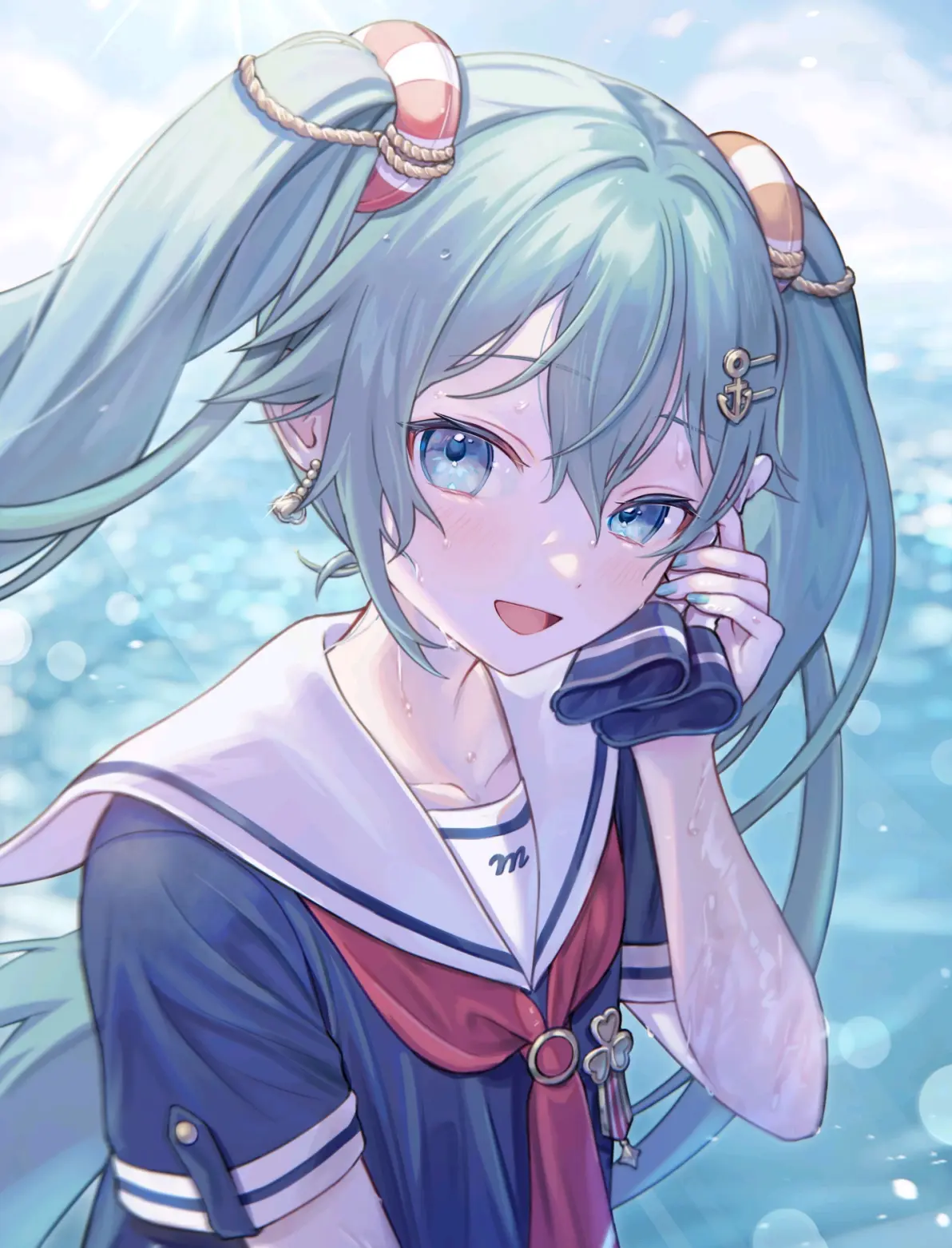 可爱水蓝翻领♡ – 水手凤穿搭插画特辑