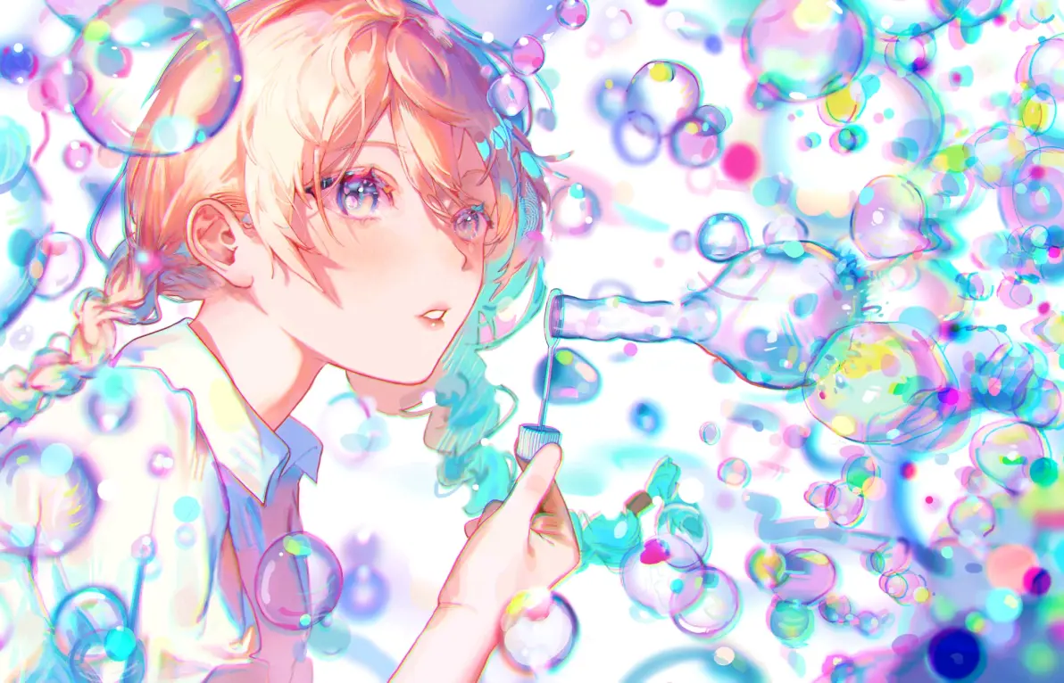 短暂的虹色光辉 – 肥皂泡插画特辑