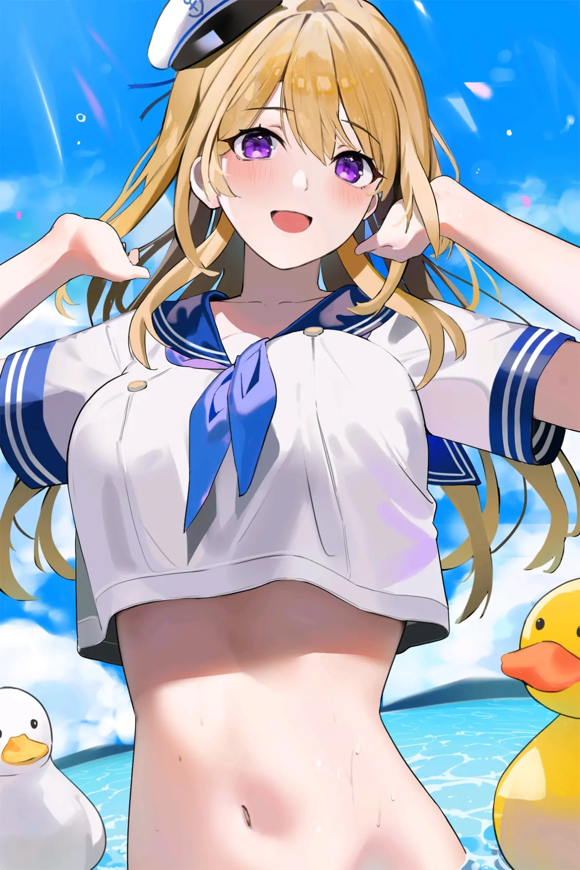 可爱水蓝翻领♡ – 水手凤穿搭插画特辑