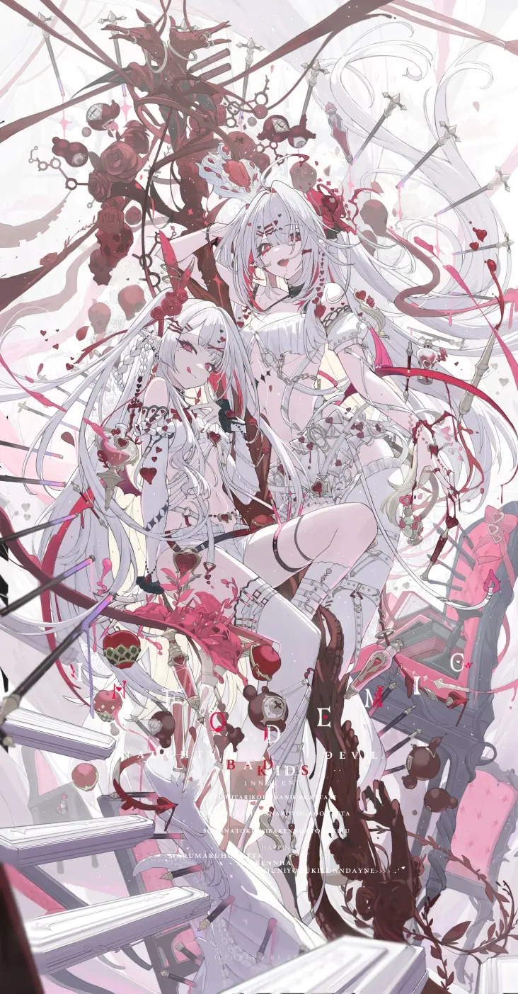 神秘的对比 – 银白发赤瞳角色插画特辑