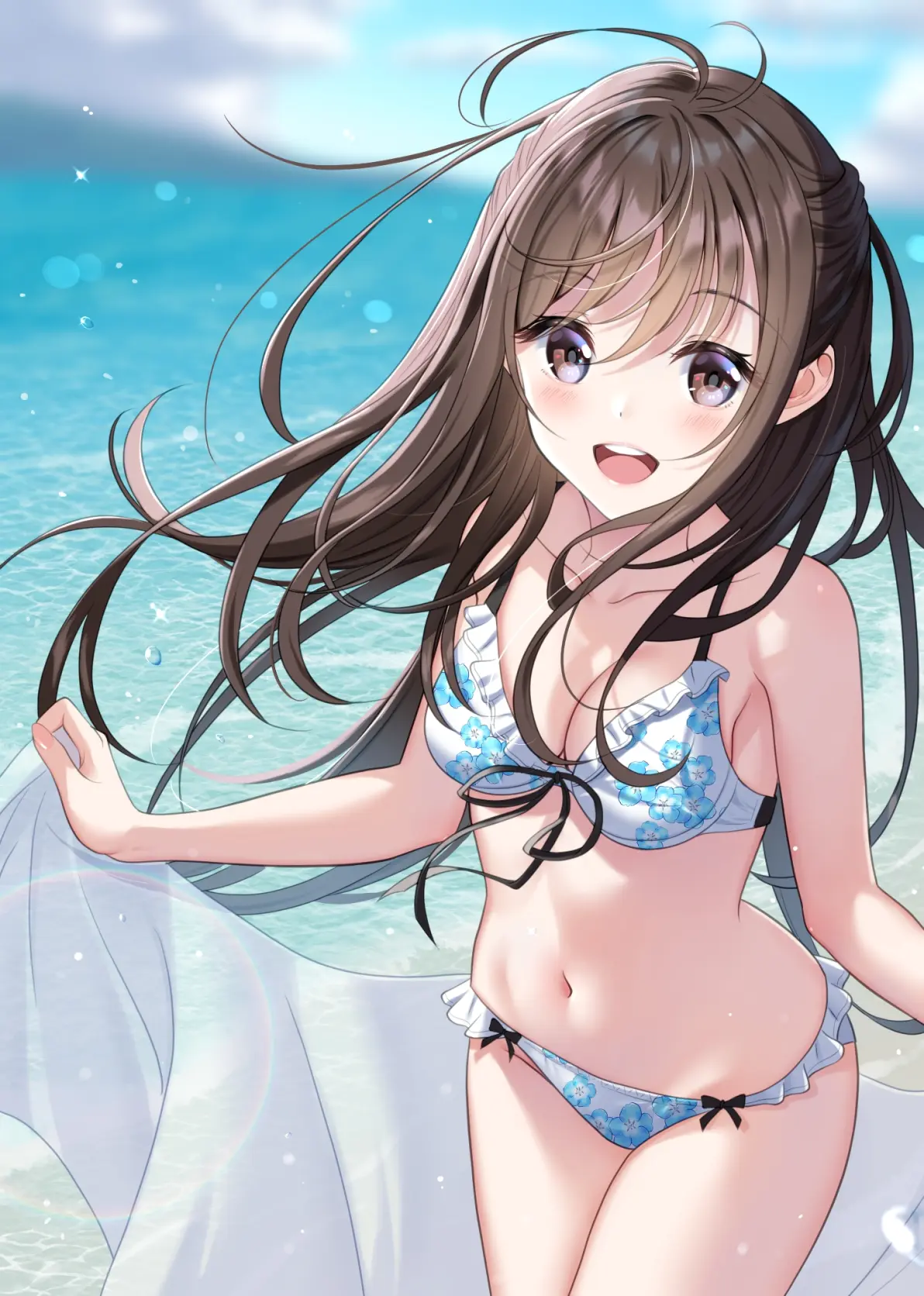海边的亮点♡ – 花纹比基尼插画特辑