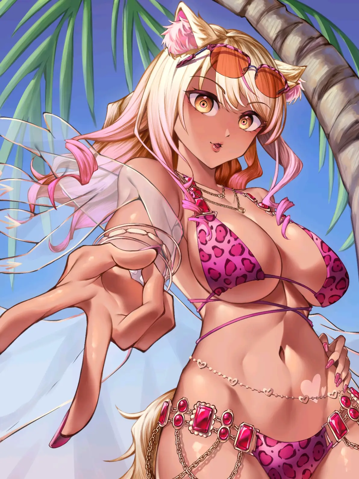 海边的亮点♡ – 花纹比基尼插画特辑