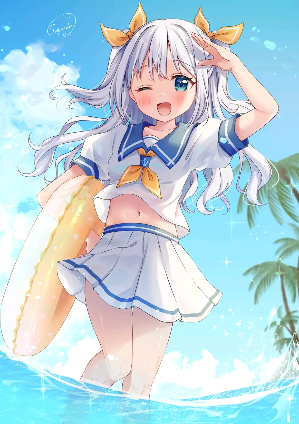 可爱水蓝翻领♡ – 水手凤穿搭插画特辑