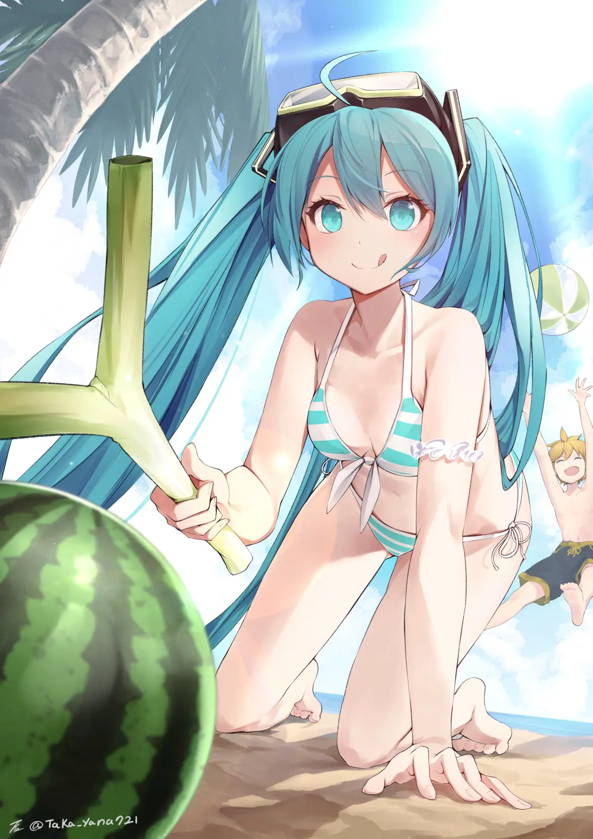 海边的亮点♡ – 花纹比基尼插画特辑