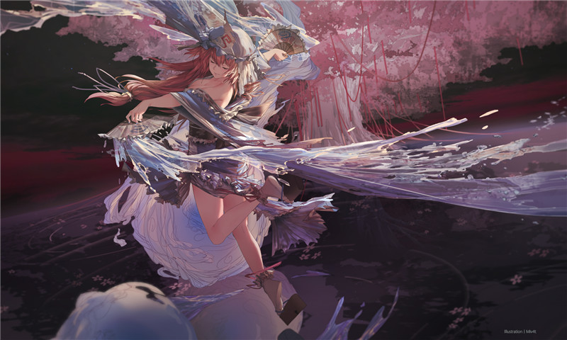 东方project西行寺幽幽子壁纸图包原画插画素材P站同人图合集