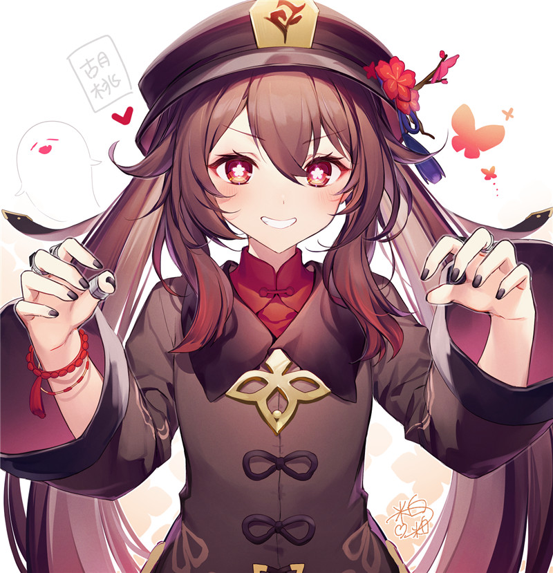 原神胡桃4K8K超清壁纸立绘p站pixiv原画插画海报画集