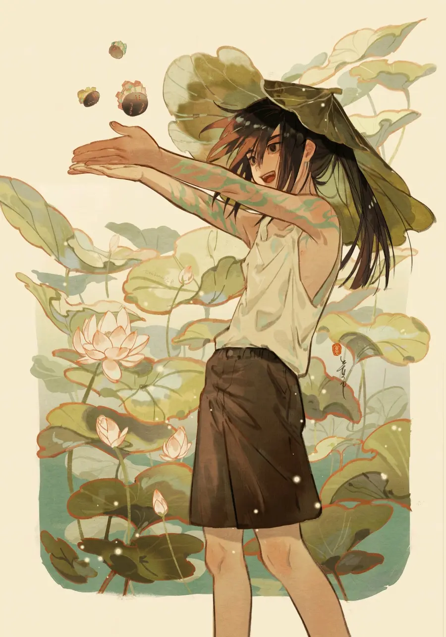 于水面绽放 – 睡莲及荷花插画特辑