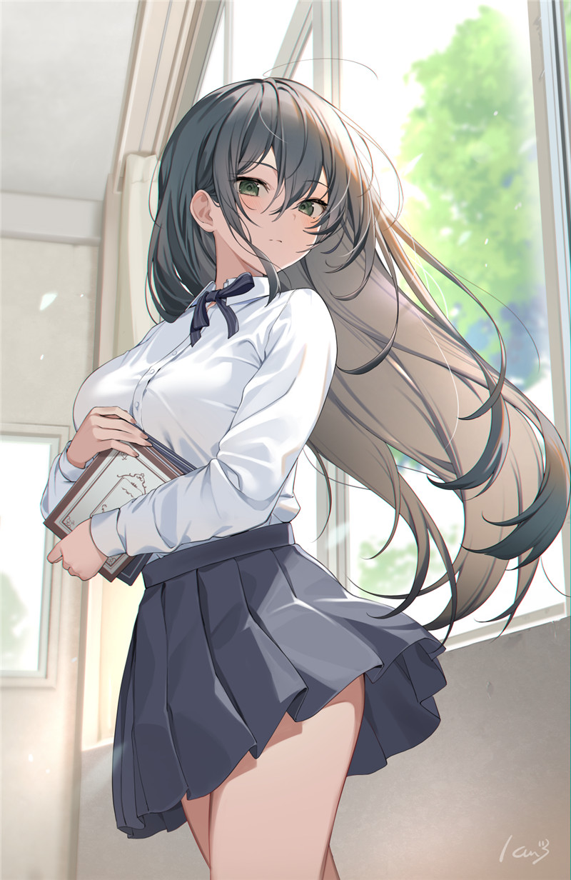 动漫长发少女主题女生插画原画高清手机电脑壁纸