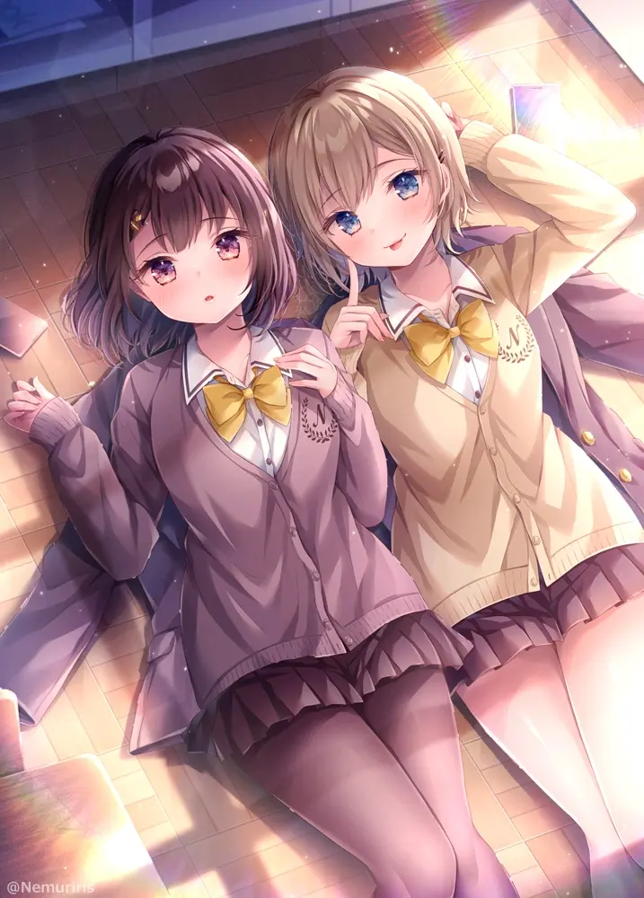 要搭什么颜色？ – 校服×开衫毛衣插画特辑