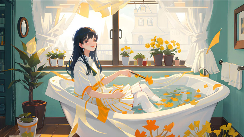 少女与浴缸主题图集高清壁纸原画插画美术绘画图片素材 临摹资料(二期更新)[408P-1.26G]