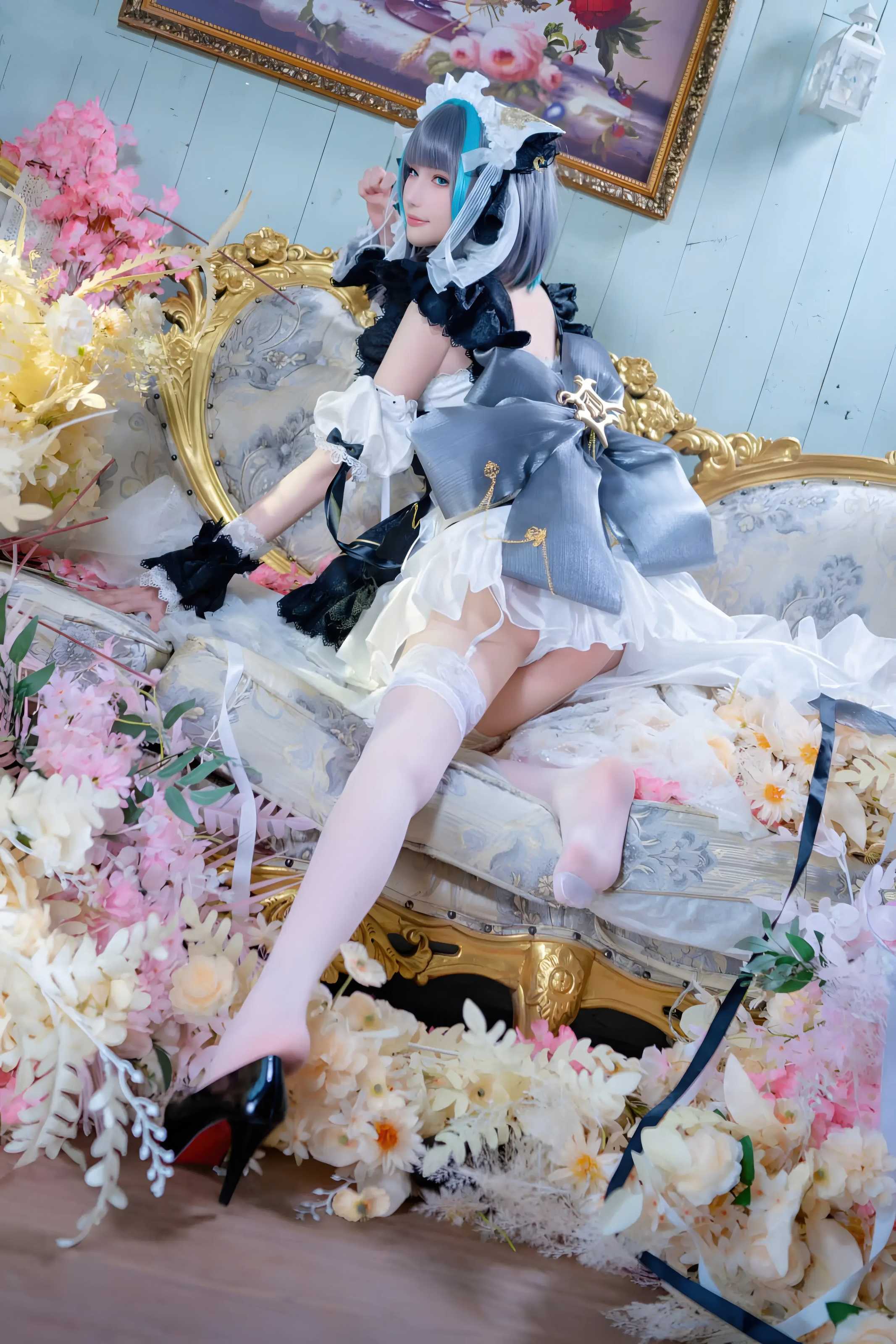 花兮_honoka 碧蓝航线 柴郡 原皮，蔚蓝之约下的灵动猫娘写真拍摄全记录