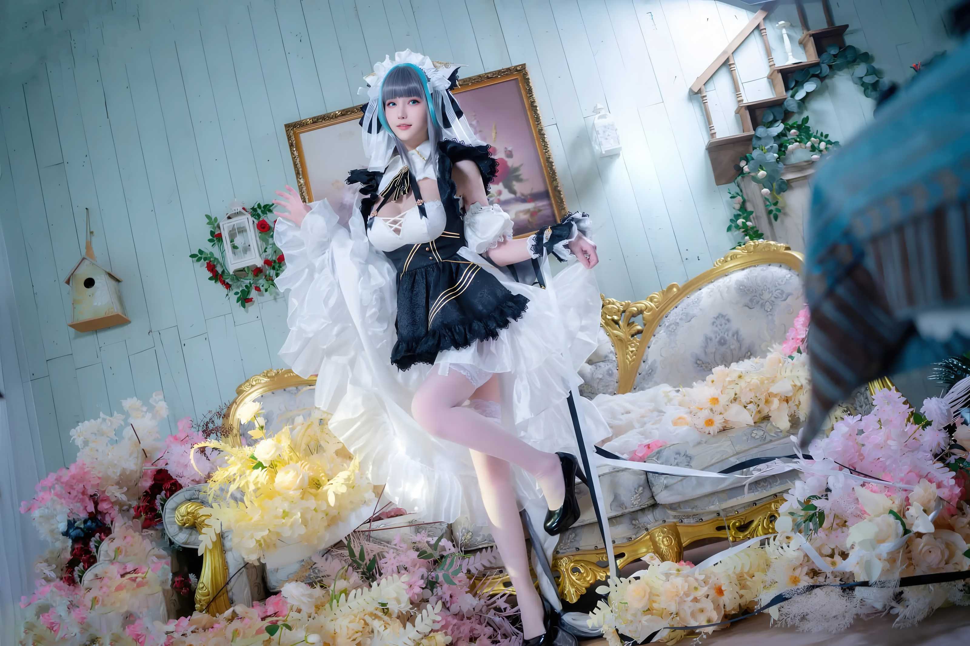 花兮_honoka 碧蓝航线 柴郡 原皮，蔚蓝之约下的灵动猫娘写真拍摄全记录