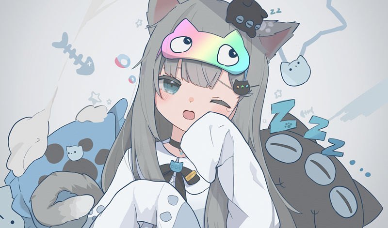 人气画师甘城なつき(Amashiro Natsuki)的vtuber形象”Nachoneko(なちょねこ、なちょ猫、甘城猫猫)”的高清角色图包