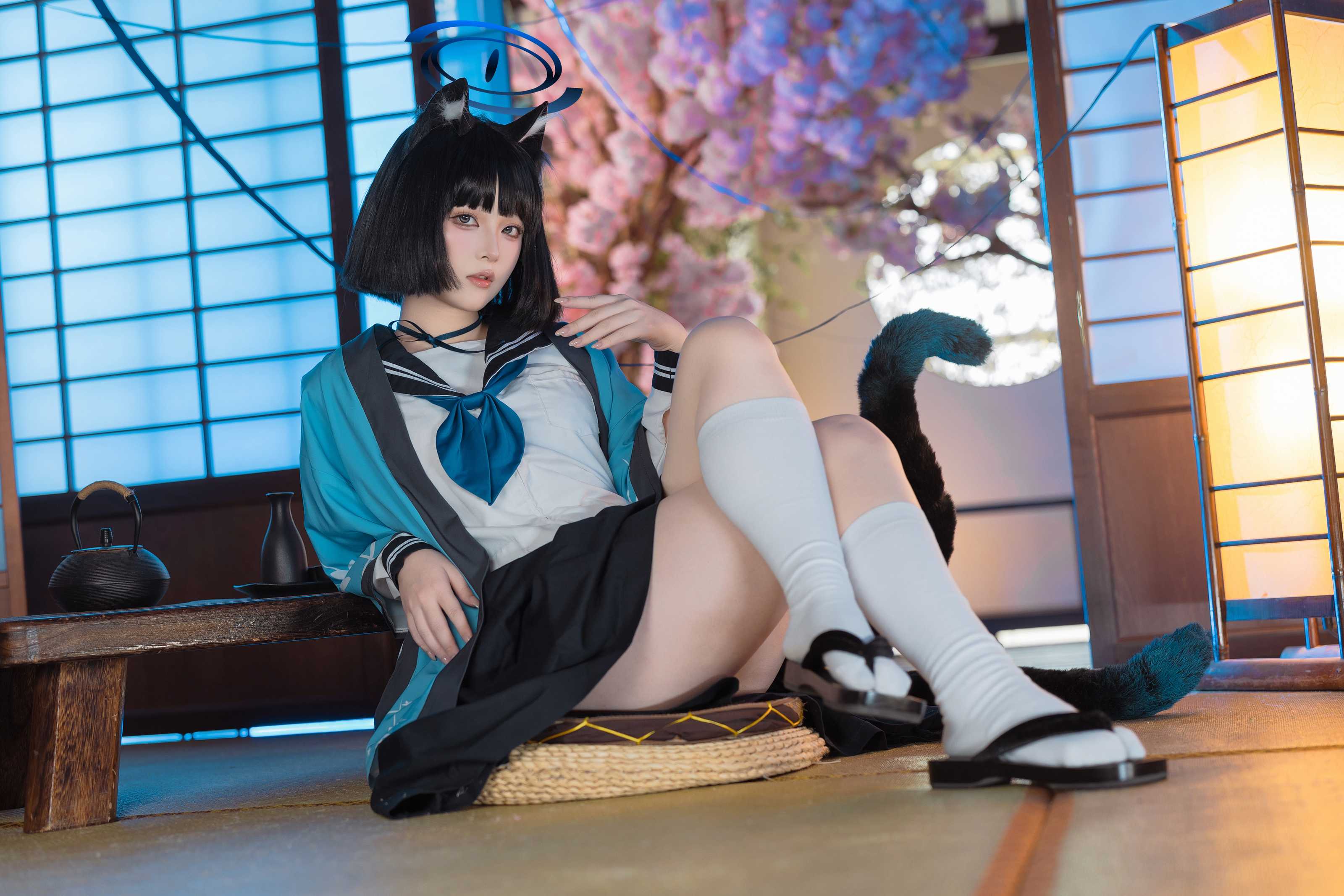 屿鱼Yukako 蔚蓝档案 桐生桔梗，摄影师镜头下的学院偶像与光影交织的视觉叙事