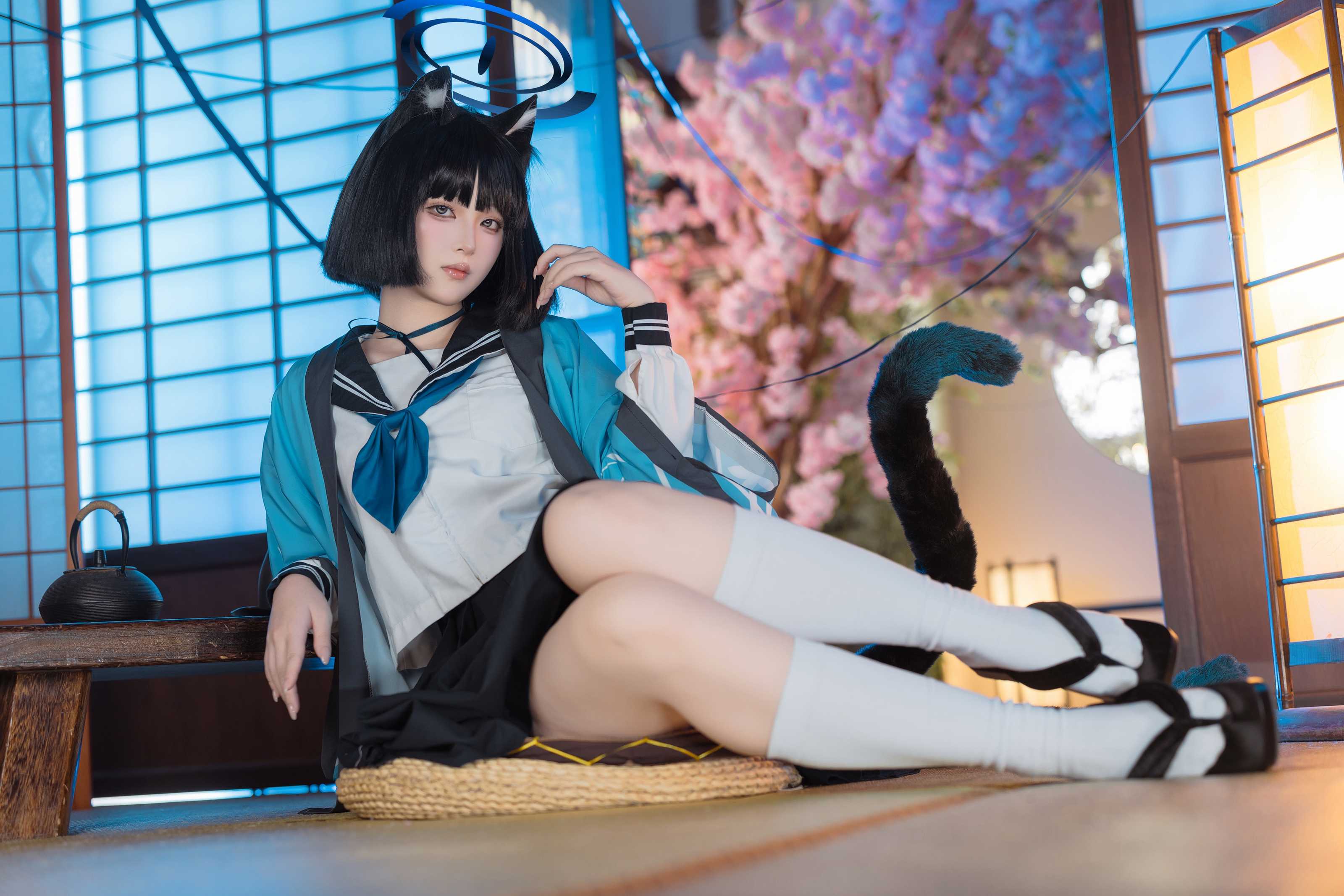 屿鱼Yukako 蔚蓝档案 桐生桔梗，摄影师镜头下的学院偶像与光影交织的视觉叙事