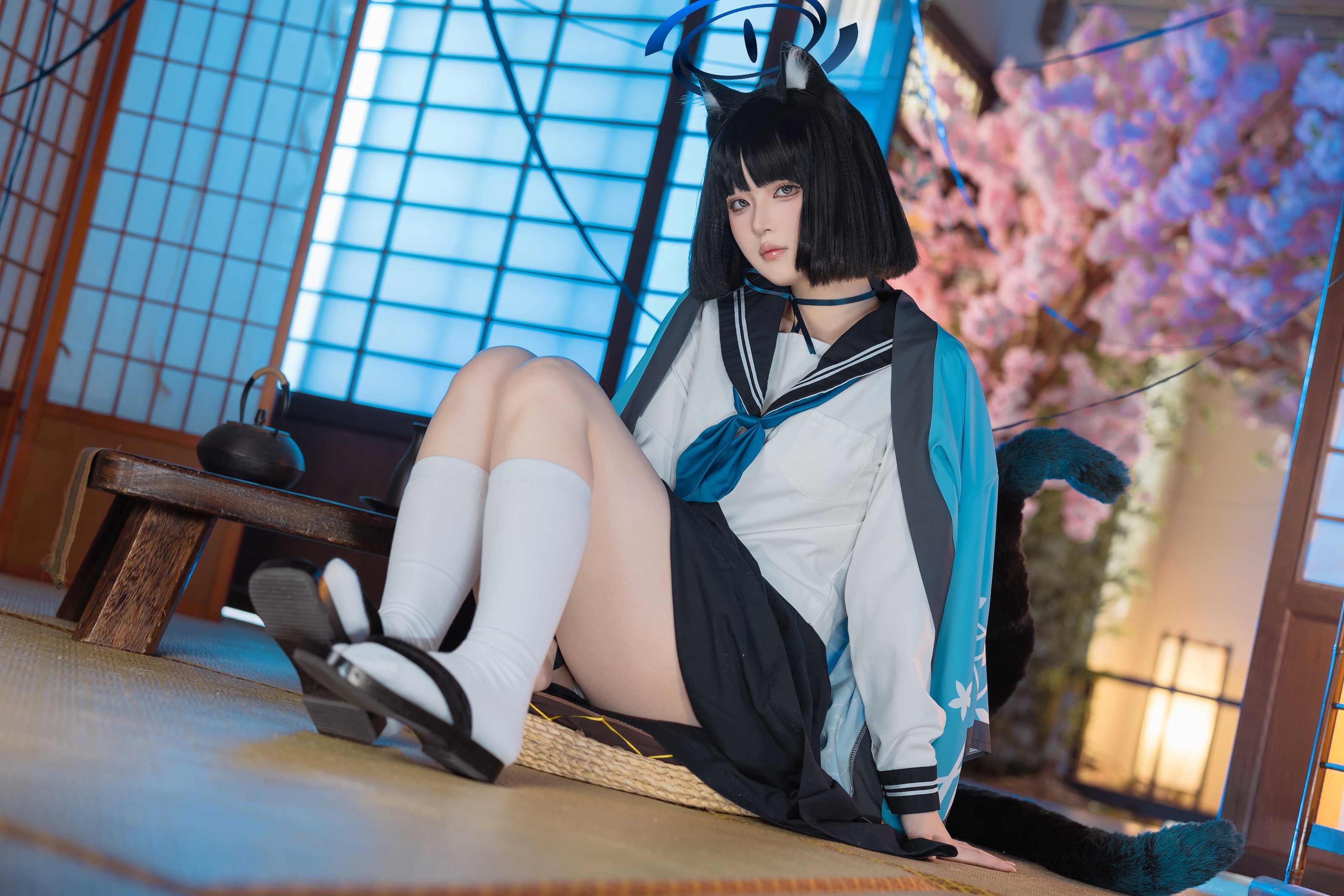 屿鱼Yukako 蔚蓝档案 桐生桔梗，摄影师镜头下的学院偶像与光影交织的视觉叙事