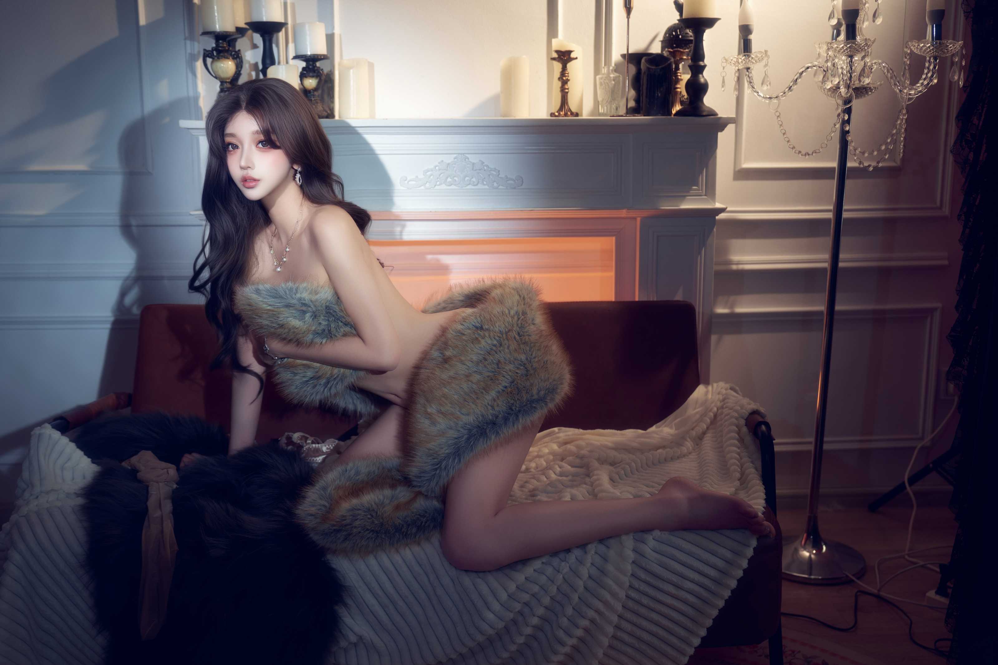 过期米线线喵 鎏金梦境,一场关于光影、纱幔与复古美学的视觉叙事 - 预览图 3 过期米线线喵 鎏金梦境,一场关于光影、纱幔与复古美学的视觉叙事 - 预览图 3