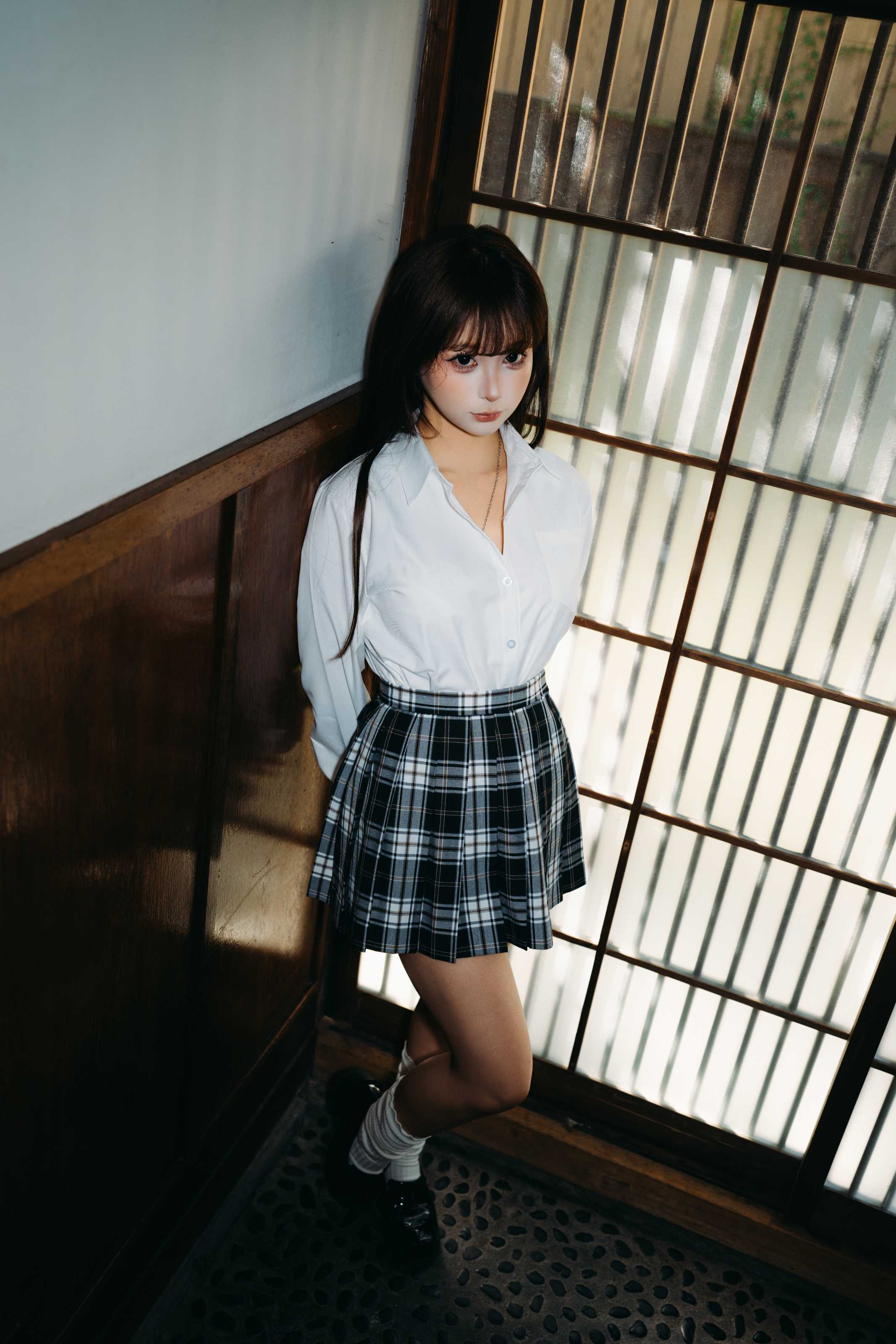 蠢沫沫 JK，日系校园风与光影交织的青春物语写真拍摄全记录