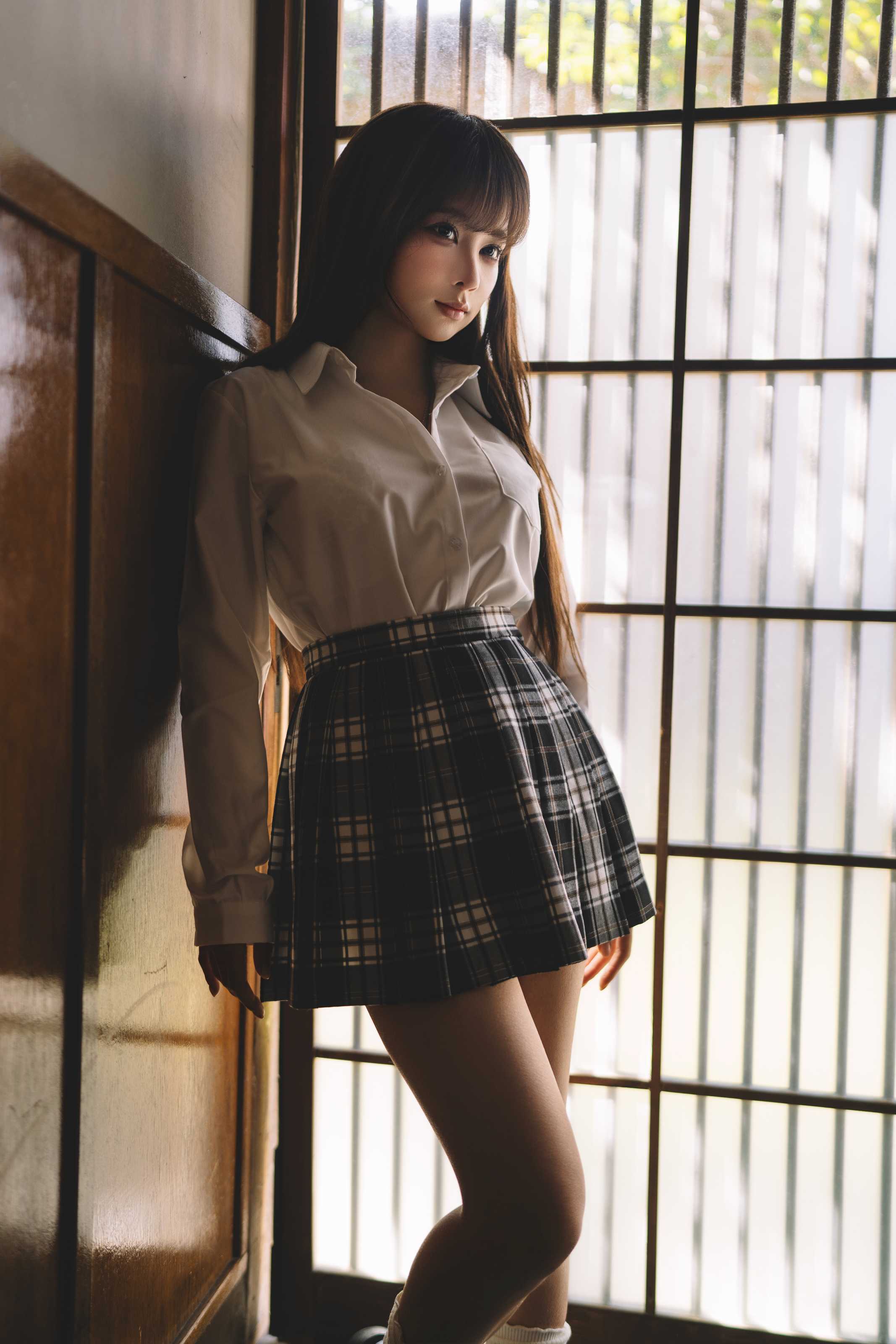 蠢沫沫 JK，日系校园风与光影交织的青春物语写真拍摄全记录