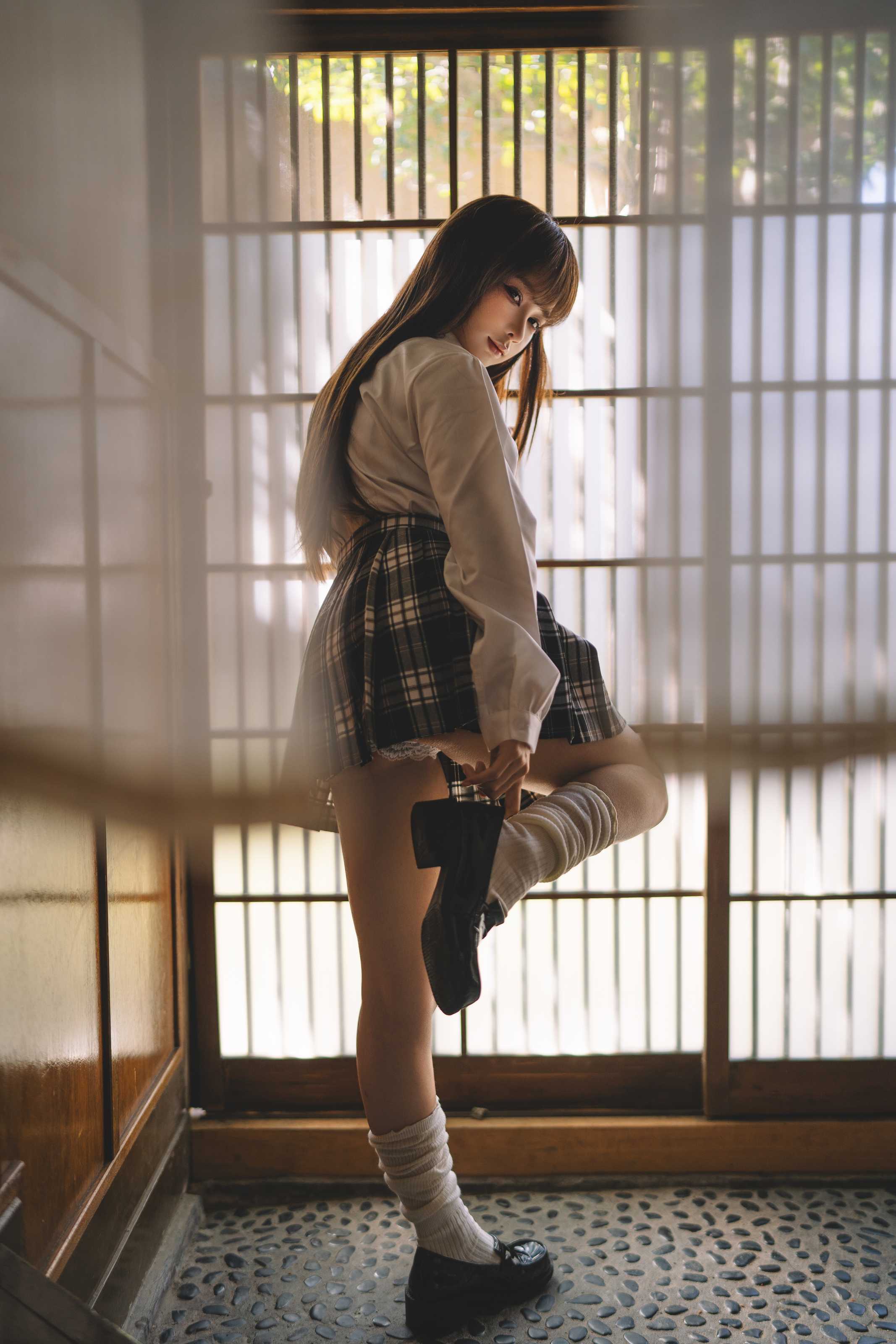 蠢沫沫 JK，日系校园风与光影交织的青春物语写真拍摄全记录