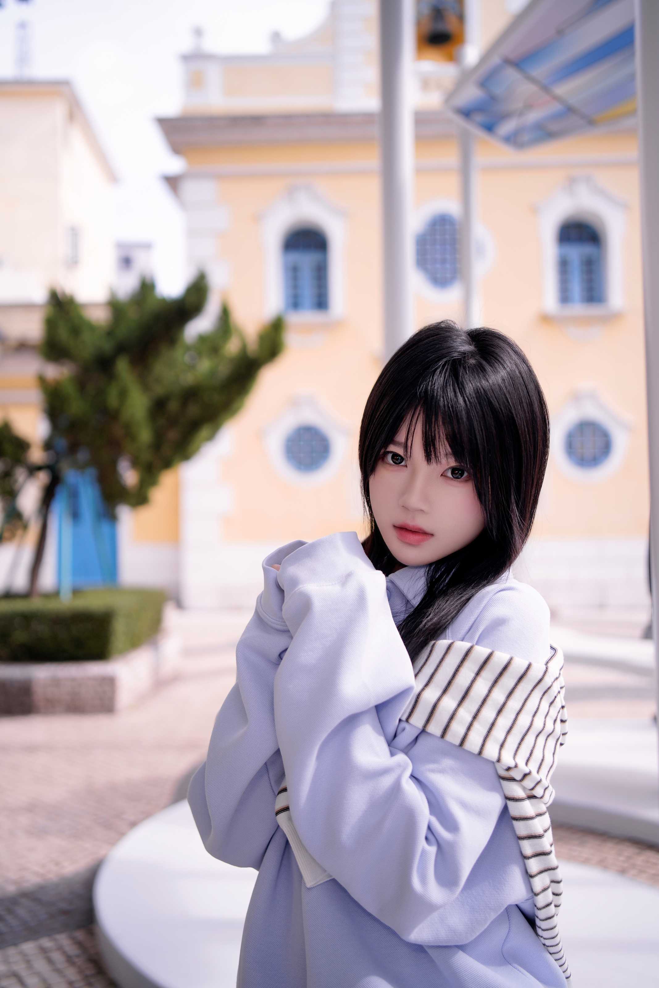 桜桃喵 蓝，光影交织下的蔚蓝梦境与少女心事写真摄影全记录