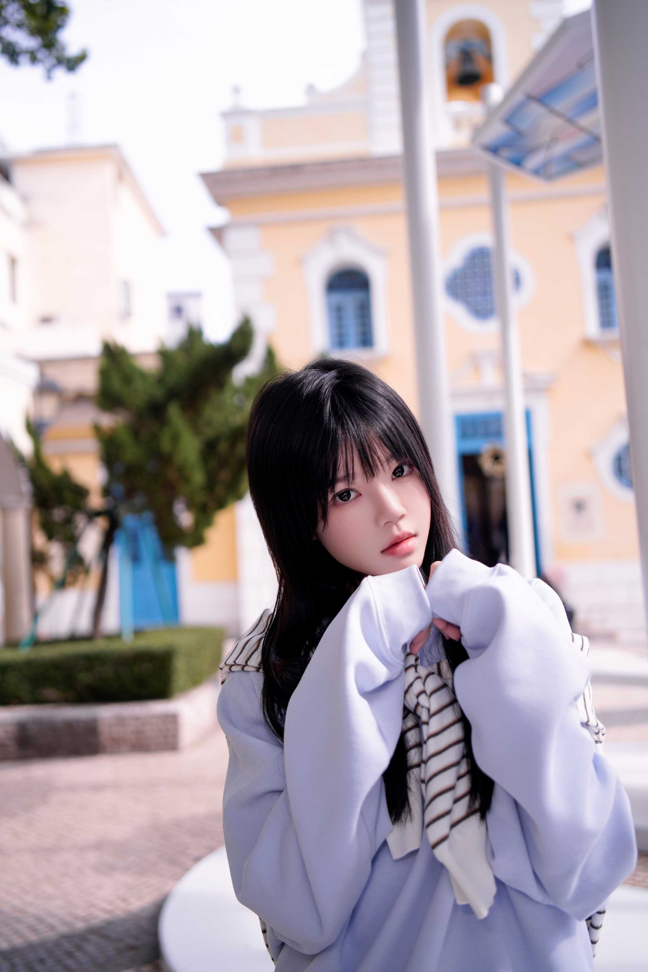 桜桃喵 蓝，光影交织下的蔚蓝梦境与少女心事写真摄影全记录