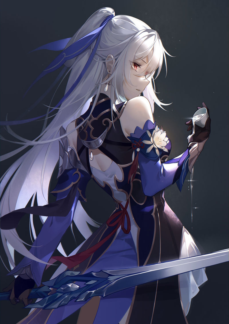 游戏《崩坏：星穹铁道(Honkai Star Rail、崩壊：スターレイル、崩铁)》的人气角色“镜流(Jingliu)”的高清角色图包