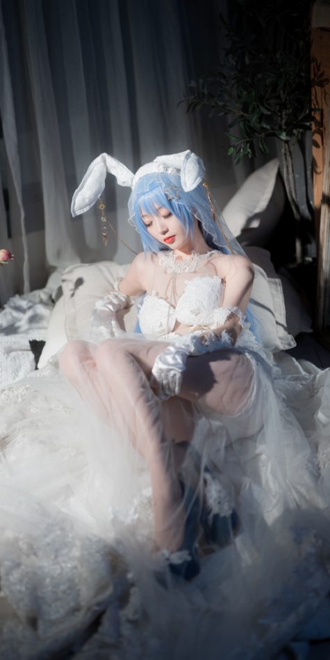 是花园兔子的婚纱皮呀~原谅我没有花园的万分之一可爱呜呜qwq