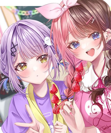 清纯可人/麻花辫女子插画特辑