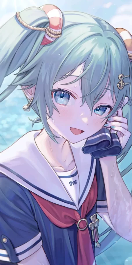 可爱水蓝翻领♡ – 水手凤穿搭插画特辑