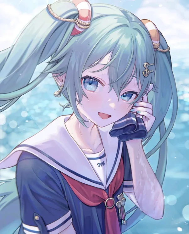 可爱水蓝翻领♡ – 水手凤穿搭插画特辑