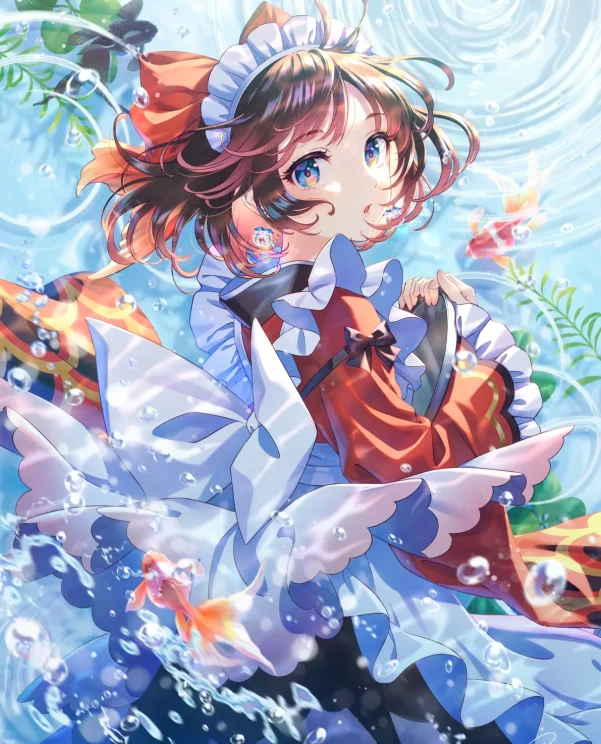 优雅泳姿 – 金鱼插画特辑