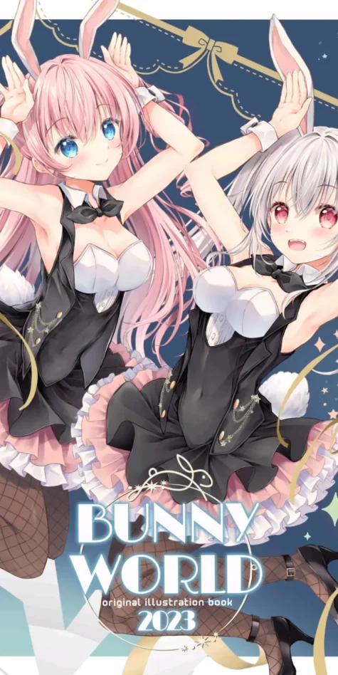 把双手举到头上♡ – 兔耳手势插画特辑