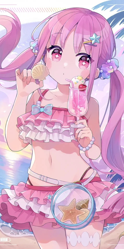 轻飘飘♡ – 荷叶边比基尼＆泳衣插画特辑