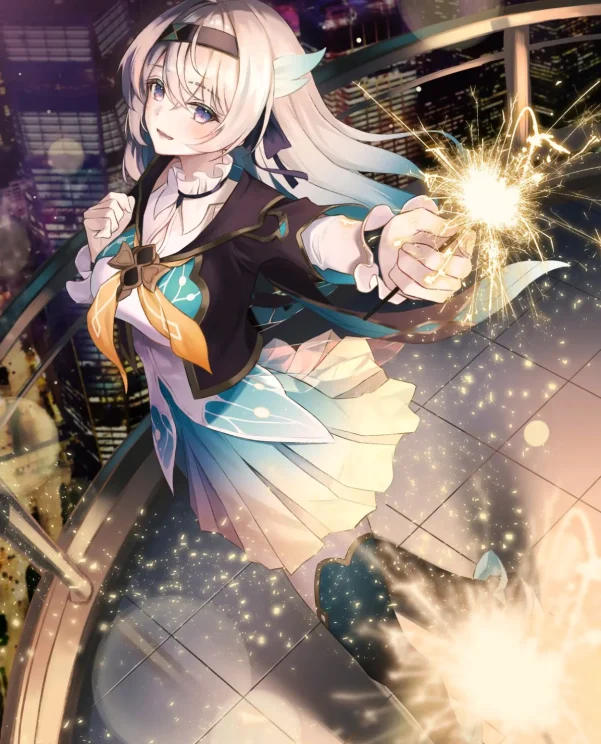 璀璨的夏日一景 – 手持烟花插画特辑