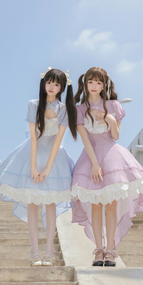 双人 Lolita 装扮，甜度超标