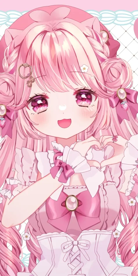 宛如花仙子♡ – 粉色长发女子插画特辑