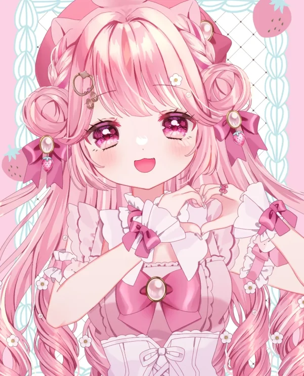 宛如花仙子♡ – 粉色长发女子插画特辑