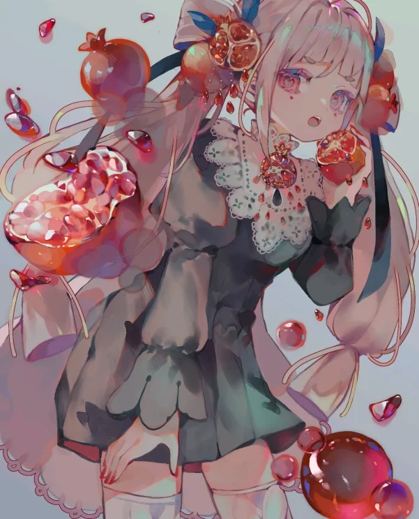 艳红宝石 – 石榴插画特辑