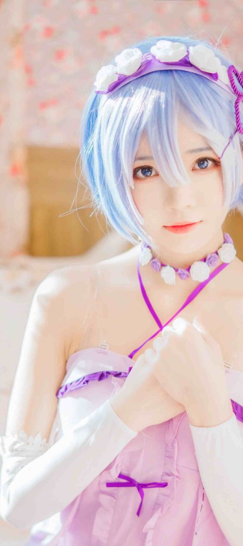 蕾姆睡裙COS_桜桃喵 – 《从零开始的异世界生活》美图作品图片欣赏