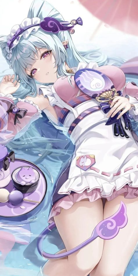 动漫壁纸 | 风铃把月光敲成碎片，落在茶盏里，便泡出了半杯星河的清浅